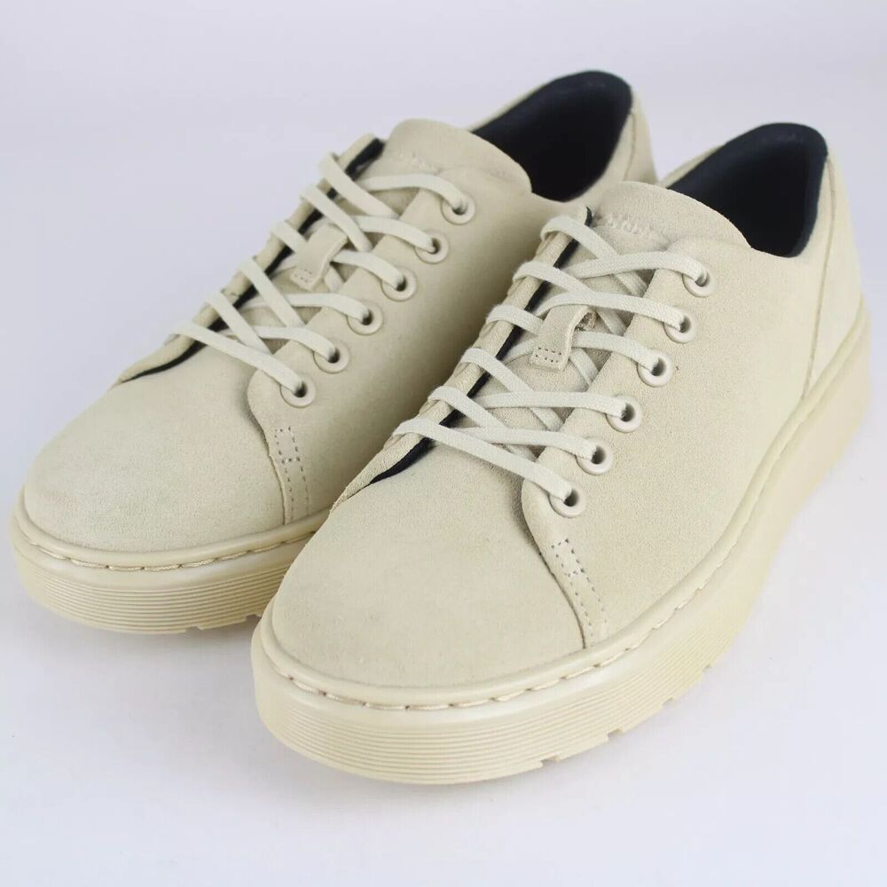 Dr. Martens Dante Suede Airwair Low Top Casual Sneakers Cream Mens Size 8